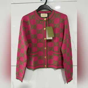 Gucci GG crew neck cardigan sweater